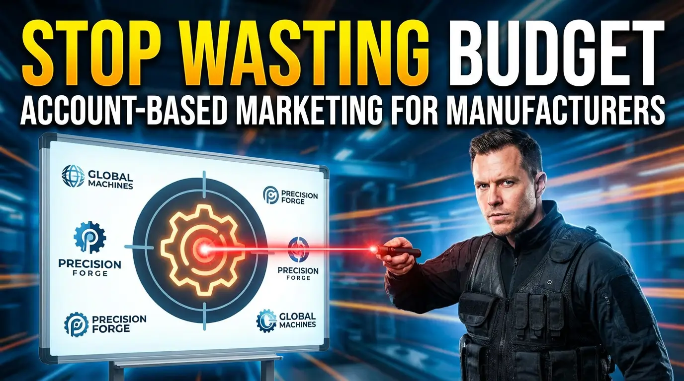 Manufacturing sales team using account-based marketing strategy on a digital dashboard targeting specific industrial accounts