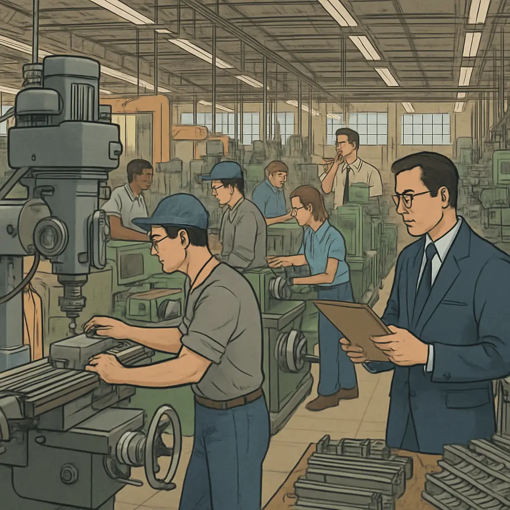 Buildings with ominous clouds over them